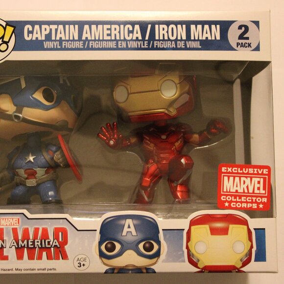 Funko Pop! - Marvel Captain America/Iron Man 2 Pack, Exclusive Marvel CC - Picture 3 of 4